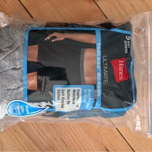 Hanes Ultimate Tagless Boxers - Black and Gray